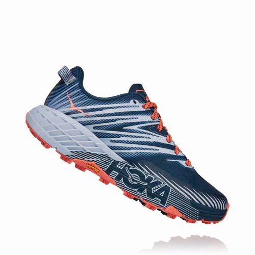 Hoka One One SPEEDGOAT 4 Trail Running Shoes For Women India Navy/White IN-1685